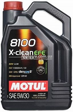 Моторное масло Motul 8100 X-clean EFE 5W-30 (5Л, синтетическое), Франция