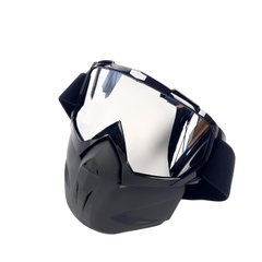 Окуляри кросові BEON (mod:B01, чорні + захисна маска, скло дзеркальне)