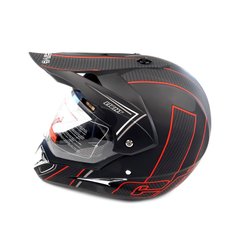 Шлем кроссовый EXDRIVE с визором (size: S, черно-красный, EX-803)