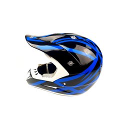 Шлем кроссовый EXDRIVE (size: M, черно-синий глянцевый, EX-802)