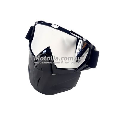 Очки кроссовые BEON (mod:B01, черные + защитная маска, стекло зеркальное)