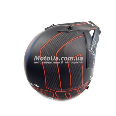 Шлем кроссовый EXDRIVE с визором (size: S, черно-красный, EX-803)