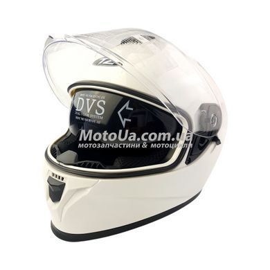 Шлем закрытый №333 (8) (size: L, белый + очки) MotoTech