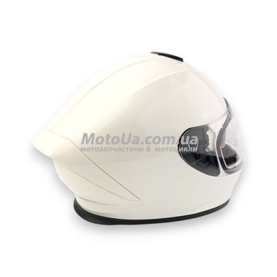 Шлем закрытый №333 (8) (size: L, белый + очки) MotoTech