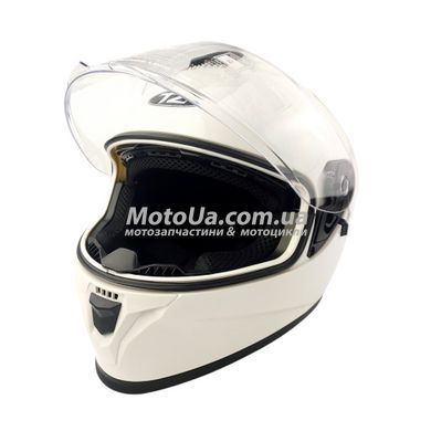 Шлем закрытый №333 (8) (size: L, белый + очки) MotoTech