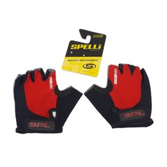 Перчатки без пальцев (size:S черно-красные, с гелевыми вставками под ладонь) SBG-1457 SPELLI