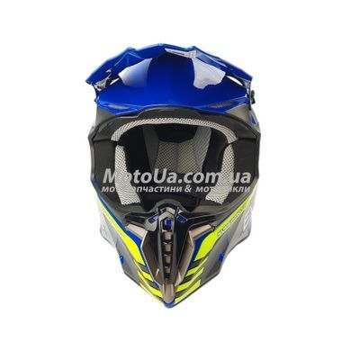 Шлем кроссовый EXDRIVE (size: S, сине-зеленый глянцевый, EX-806 MX)