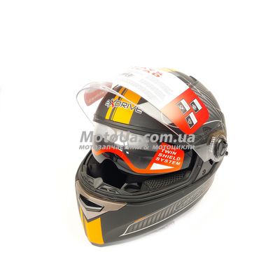 Шлем закрытый интеграл EX-09 CARBON (size: XL, черный + очки, матовый) Exdrive