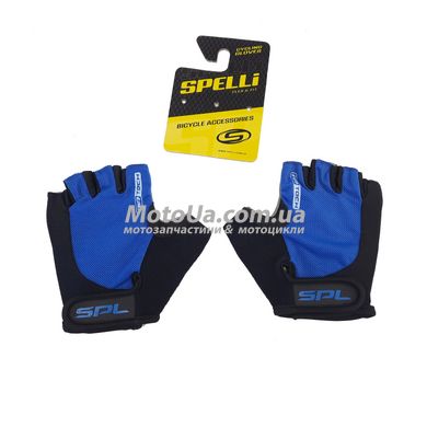 Перчатки без пальцев (size:XS черно-cиние, с гелевыми вставками под ладонь) SBG-1457 SPELLI