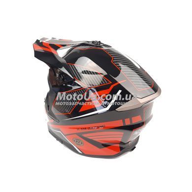 Шолом кросовий EXDRIVE (size: L, чорно-червоний глянцевий, EX-806 Dazzing)
