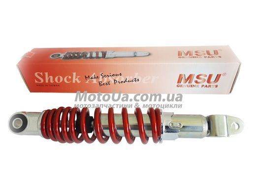 Амортизатор Honda DIO AF-27, LEAD, GY6 270mm, регулируемый (красный+болт) MSU