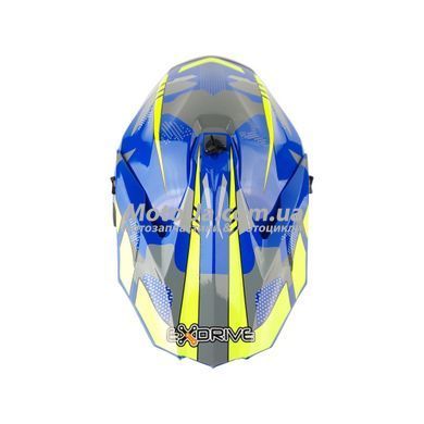 Шлем кроссовый EXDRIVE (size: XL, сине-зеленый глянцевый, EX-806 MX)