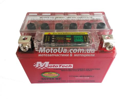 Аккумулятор 4A 12V Honda/Yamaha (YTX4L-BS) Mototech гелевый с индикатором 112x67x85