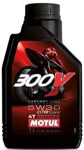 Масло 4T, 1л (синтетика, 5W-30 300V 4T Factory Line Road Racing) Motul Франция