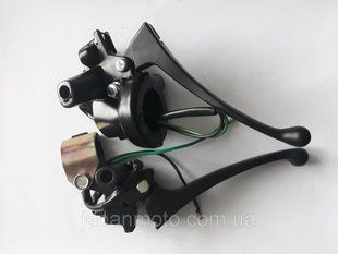 Рычаги руля HONDA DIO, TACT, TB50 в сборе +концевик, рычаг подсоса LIPAI