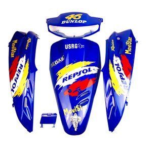 Комплект пластику HONDA DIO AF-27 (різнокольоровий) REPSOL синій