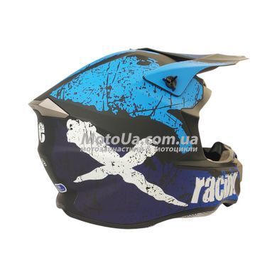 Шолом кросовий EXDRIVE (size: M, синьо-чорний матовий, EX-806 CRAZY)
