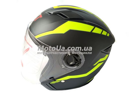 Шлем открытый HF-223 (черный матовый) + встроеные очки Mototech