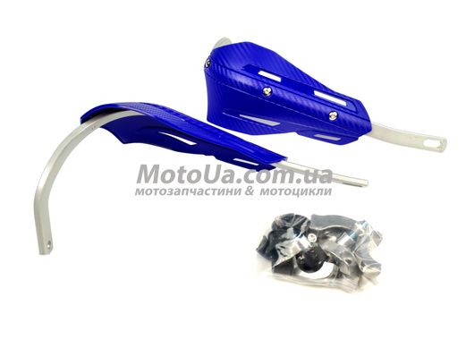Защита рук на руль мото (mod:33, синие) FHS с металлической защитой