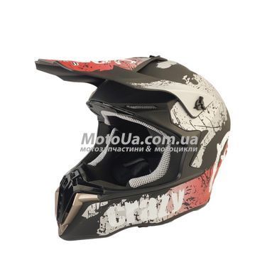 Шлем кроссовый EXDRIVE (size: M, красно-черный матовый, EX-806 CRAZY)