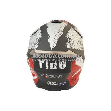 Шлем кроссовый EXDRIVE (size: M, красно-черный матовый, EX-806 CRAZY)