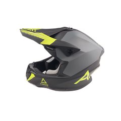 Шлем кроссовый AMOQ (size: XS, черно-серо-зеленый матовый)