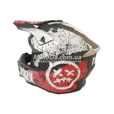 Шлем кроссовый EXDRIVE (size: XL, красно-черный матовый, EX-806 CRAZY)