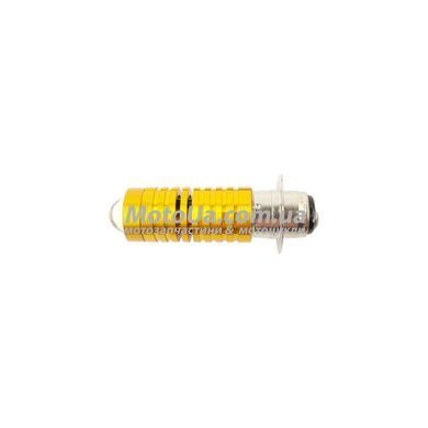 Лампа фари P15D-25-1 12V 35/35W (діодна, лінза, жовтий корпус 1 пелюстка)