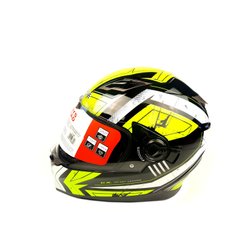 Шлем закрытый интеграл EX-09 (size:L, черно-зеленый + очки) Exdrive