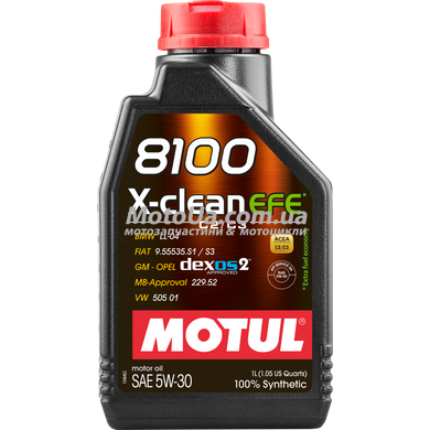 Моторное масло Motul 8100 X-clean EFE 5W-30 (1Л, синтетическое), Франция
