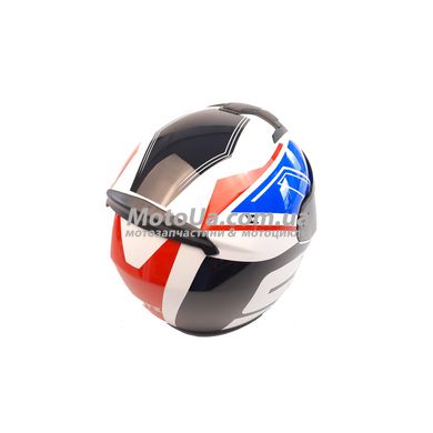 Шлем закрытый FORTE (size:XL, бело-синий, mod:902)