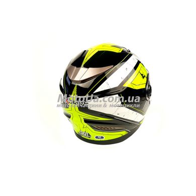 Шлем закрытый интеграл EX-09 (size:L, черно-зеленый + очки) Exdrive