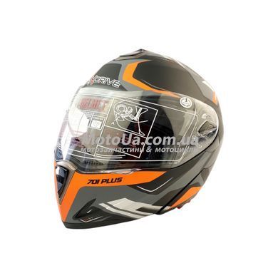 Шолом трансформер EXDRIVE (size: L, чорно-помаранчевий матовий, EX-701, модулятор+окуляри)