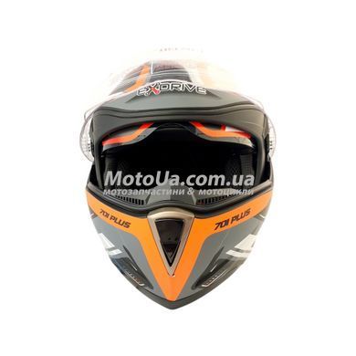 Шолом трансформер EXDRIVE (size: L, чорно-помаранчевий матовий, EX-701, модулятор+окуляри)