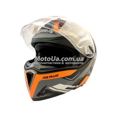 Шолом трансформер EXDRIVE (size: L, чорно-помаранчевий матовий, EX-701, модулятор+окуляри)