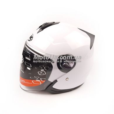 Шлем открытый AK-720 (size: L, белый) + встроеные очки