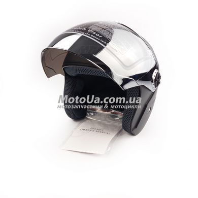 Шолом відкритий HNJ01 (size: M, чорний матовий, тонований візор) Mototech