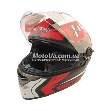 Шлем закрытый интеграл EX-09 (size: M, черно-красный + очки, матовый) Exdrive