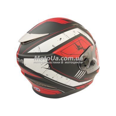 Шлем закрытый интеграл EX-09 (size: M, черно-красный + очки, матовый) Exdrive