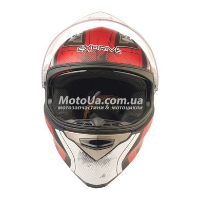 Шлем закрытый интеграл EX-09 (size: M, черно-красный + очки, матовый) Exdrive