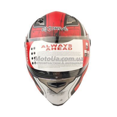 Шлем закрытый интеграл EX-09 (size: M, черно-красный + очки, матовый) Exdrive
