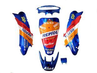 Комплект пластика HONDA DIO AF-35 (різнокольоровий) REPSOL оранжево-синій