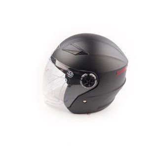 Шлем открытый HNJ01 (size: M, черный матовый, прозрачный визор) Mototech