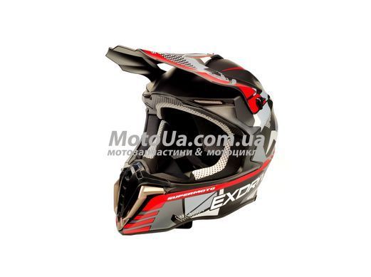 Шлем кроссовый EXDRIVE (size: XL, черно-красный матовый, EX-806 MX)