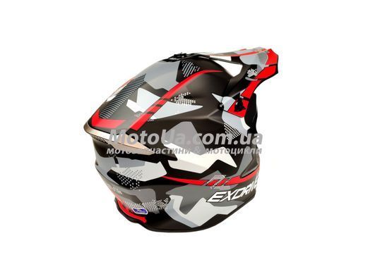 Шлем кроссовый EXDRIVE (size: XL, черно-красный матовый, EX-806 MX)