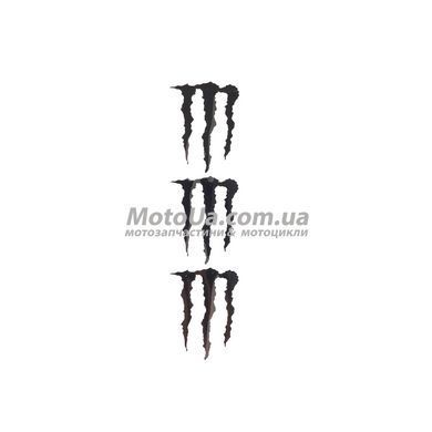 Наклейка логотип MONSTER ENERGY (5x6см, 3шт, черная)