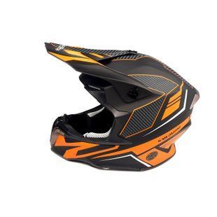 Шолом кросовий EXDRIVE (size: S, чорно-оранжевий матовий, EX-806 Dazzing)