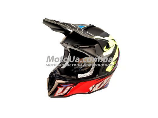 Шлем кроссовый EXDRIVE (size: M, черно-красно-желтый матовый, EX-806 VOX)