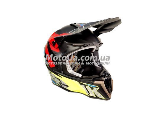 Шлем кроссовый EXDRIVE (size: M, черно-красно-желтый матовый, EX-806 VOX)