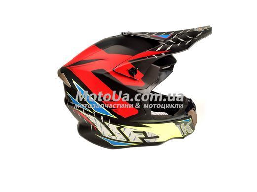 Шлем кроссовый EXDRIVE (size: M, черно-красно-желтый матовый, EX-806 VOX)